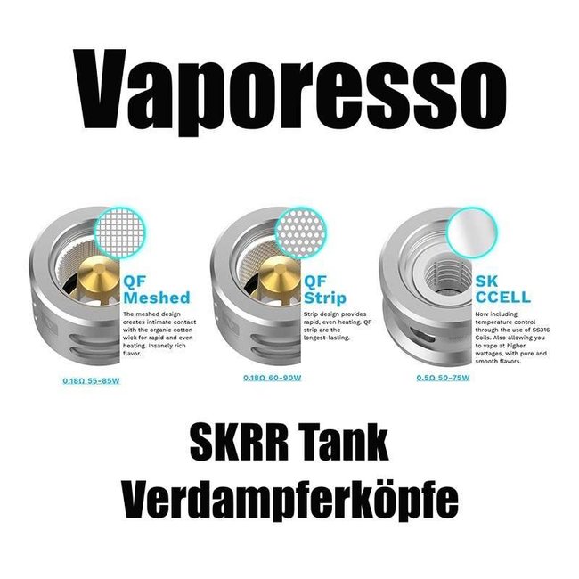 Vaporesso  Vaporesso SKRR Tank Verdampferköpfe - 3 Stück