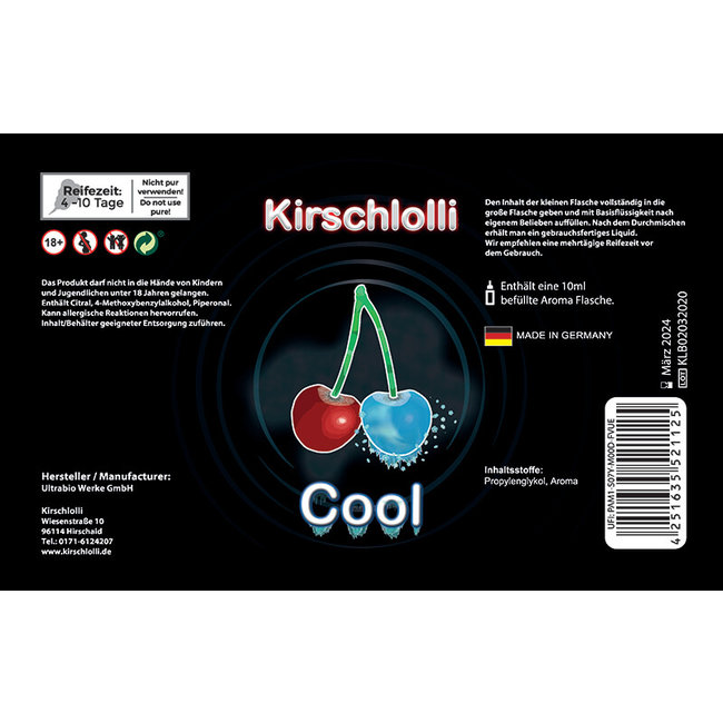 UltraBio Kirschlolli Cool Aroma - 10/120ml