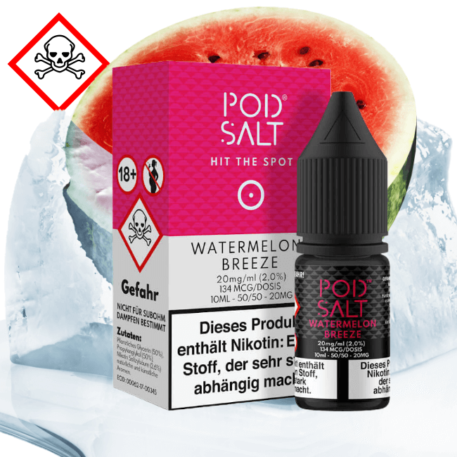 POD SALT Pod Salt - Watermelon Breeze Nikotinsalz E-Liquid 10ml 20mg