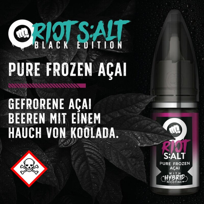 RIOT LABS LIQUIDS Riot Salt - Hybrid Nicotine - Black Edition - Pure Frozen Acai - 10ml