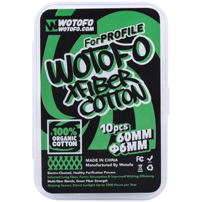 WOTOFO Wotofo Xfiber Cotton für Profile X10 (6mm) Wickelwatte