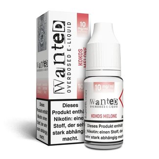 WANTED Wanted Overdosed Nikotinsalz Liquid 10ml - Kokos Melone