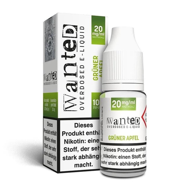 WANTED Wanted Overdosed Nikotinsalz Liquid 10ml - grüner Apfel