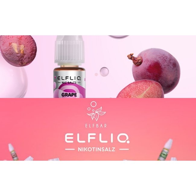 Elfliq ELFBAR ElfLiq Nic Salts - Grape - 10ml  10mg/ml oder 20mg/ml