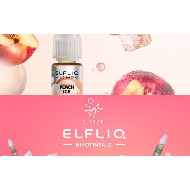 Elfbar ELFBAR ElfLiq Nic Salts - Peach Ice - 10ml 10mg/ml oder 20mg/ml