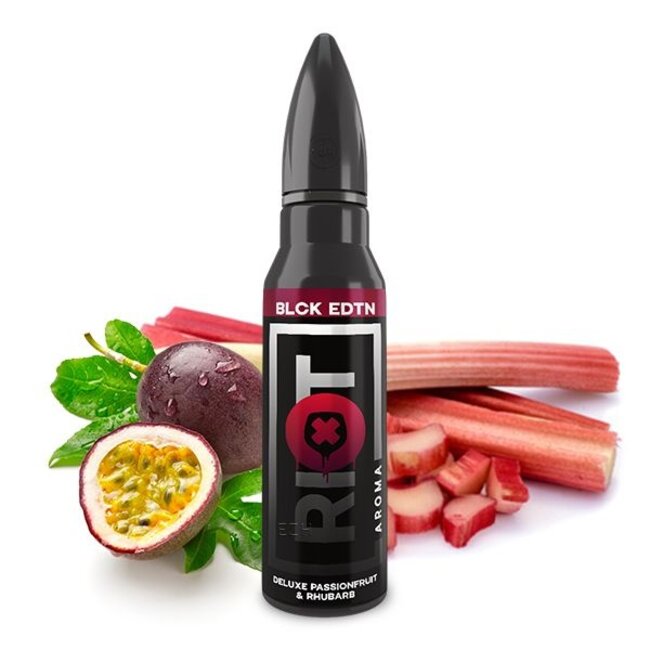 RIOT LABS LIQUIDS Riot Squad - Black Edition - Deluxe Passionfruit & Rhubarb - 15ml Aroma (Longfill)