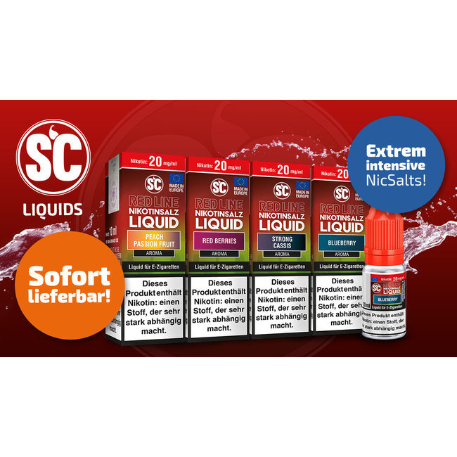 SC RED LINE SC RED LINE Probierbox  Nikotinsalz Liquid  (10 Stück)