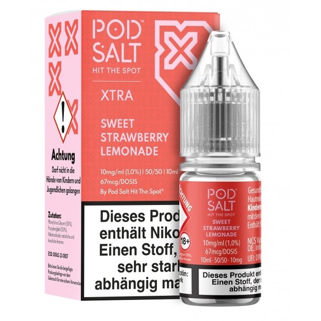 POD SALT POD SALT XTRA Sweet Strawberry Lemonade Nikotinsalz Liquid 10 ml