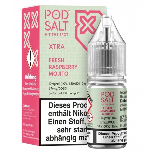 POD SALT POD SALT XTRA Fresh Raspberry Mojito Nikotinsalz Liquid 10 ml