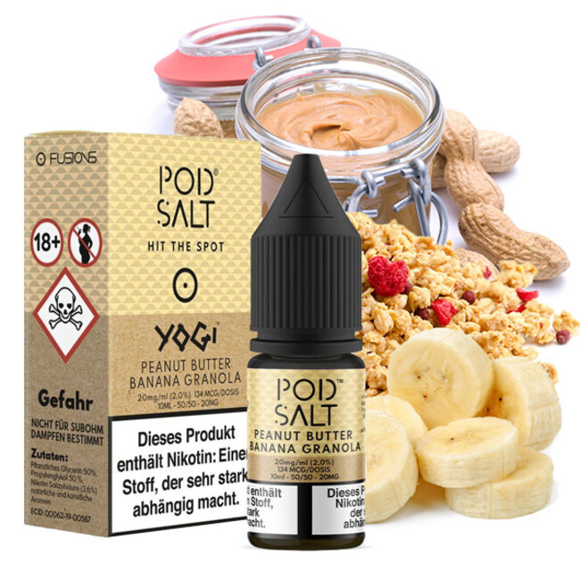 POD SALT POD SALT FUSION PEANUT BUTTER BANANA GRANOLA BAR NIKOTINSALZ LIQUID 10 ML