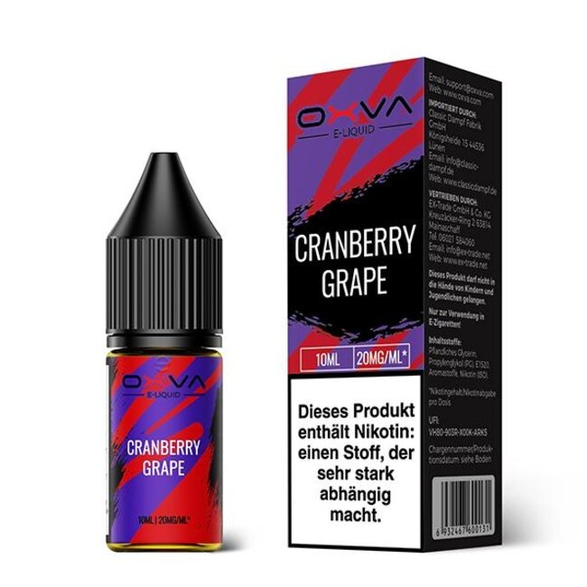 Oxva OXVA Cranberry Grape Nikotinsalz Liquid 10ml – 10mg / 20mg