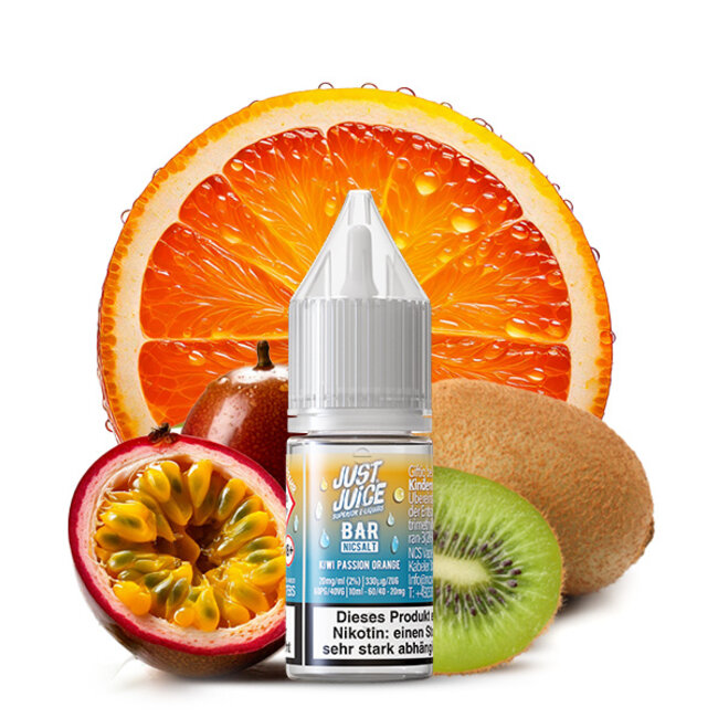 JUST JUICE JUST JUICE BAR RANGE Kiwi Passion Orange Nikotinsalz Liquid 10 ml
