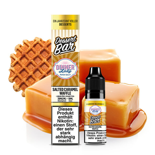 DINNER LADY Dinner Lady Dessert Bar Salted Caramel Waffle Nikotinsalz Liquid 10 ml