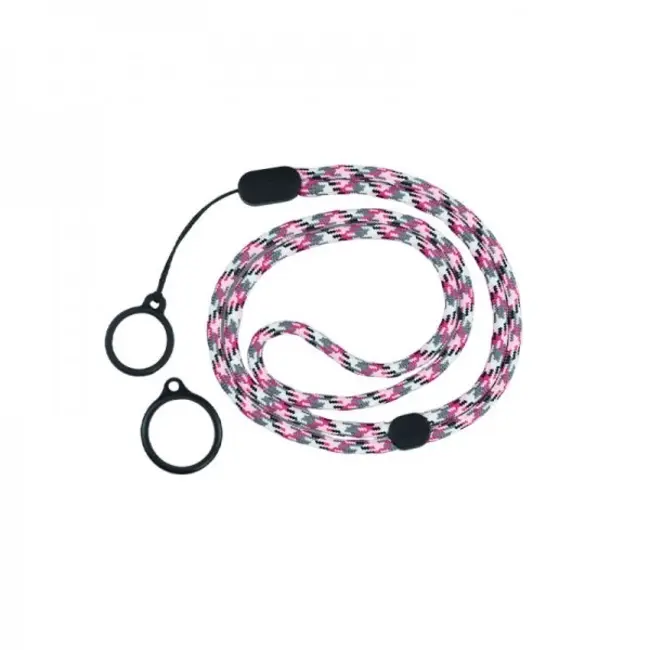 Rundes Verstellbares Lanyard mit 2 Silikonringen (1 Stück) – Verschiedene Farben