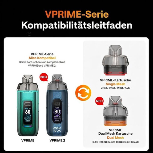 Oxva 2x OXVA VPRIME Dual Meshed Pod Tank Verdampfer