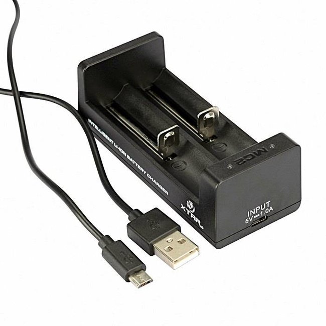 XTAR Xtar MC2 - Ladegerät für Li-Ion. Akkus 3,6V / 3,7V incl. USB-Kabel