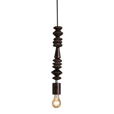 Goede Pracht Label Hanging lamp Willemstad Wooden beads dark - Pracht LY-45