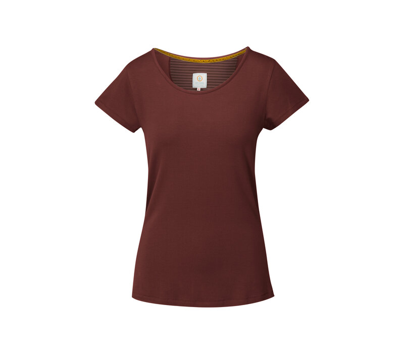 Tilly Short Sleeve Solid Brown/Red