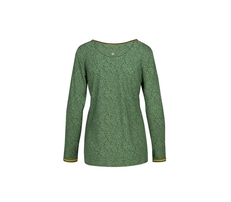 Tricy Long Sleeve Leafy Dots Green