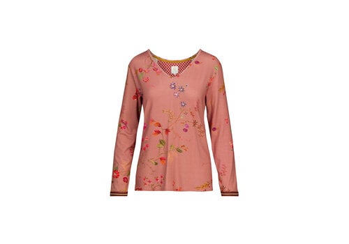 Pip Studio Trice Long Sleeve Kawai Flower Dark Pink