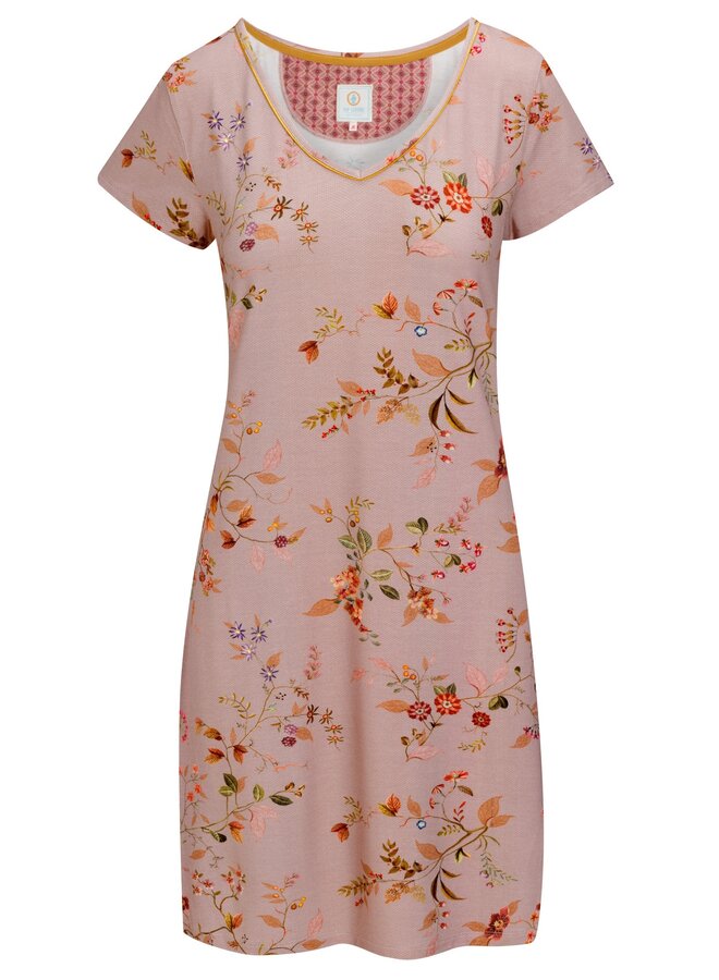 Djoy Short Sleeve Nightdress Kawai Flower Light Pink