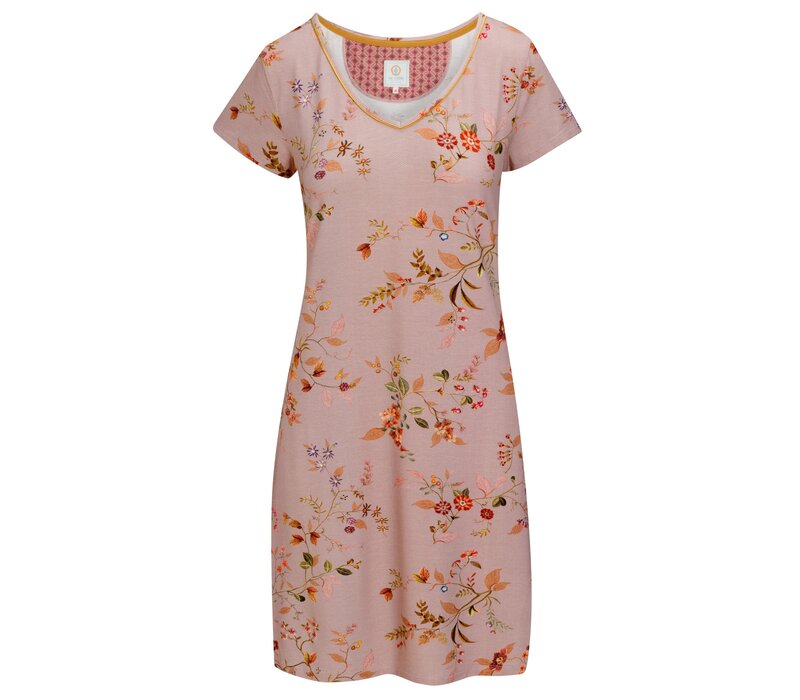 Djoy Short Sleeve Nightdress Kawai Flower Light Pink