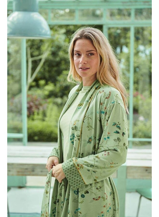 Nisha Kimono Kawai Flower Light Green