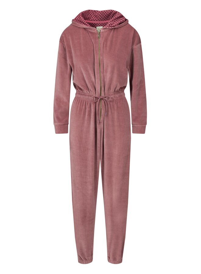 Phoebe Jumpsuit Nicky Velvet Solid Color Pink Lilac