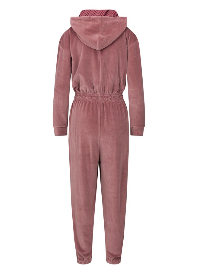 Phoebe Jumpsuit Nicky Velvet Solid Color Pink Lilac