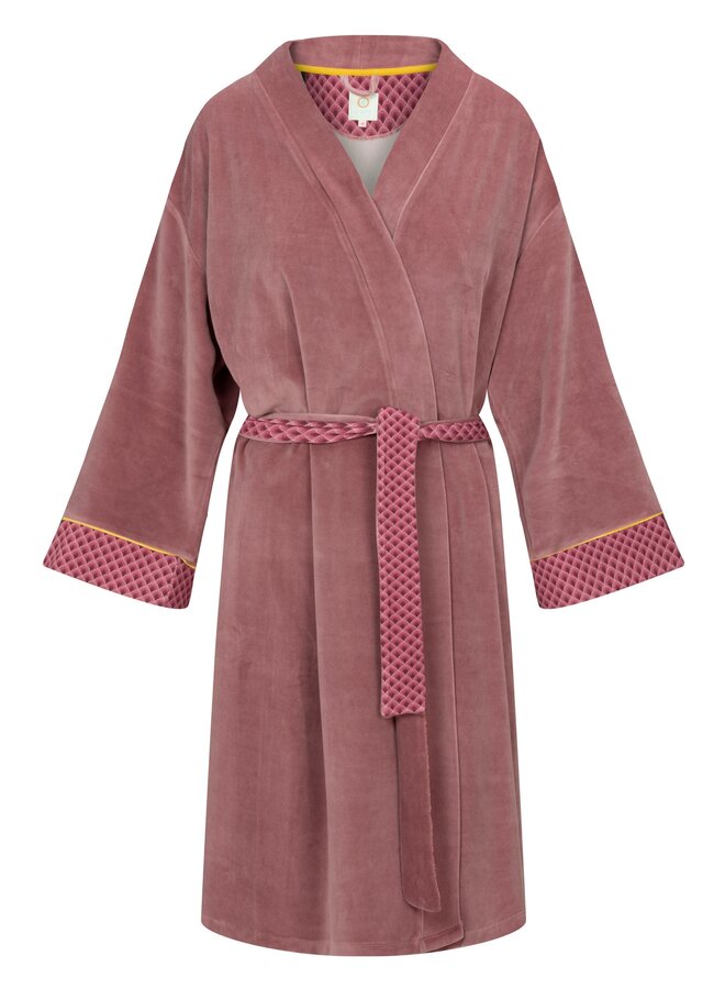 Naomi Kimono Nicky Velvet Solid Color Pink Lilac