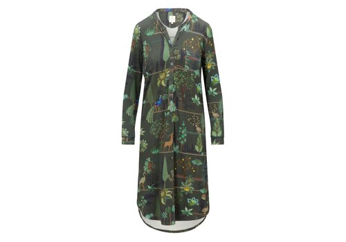 Pip Studio Diogo Long Sleeve Nightdress Alberi Dark Green