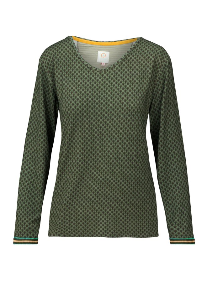 Trice Long Sleeve Top Suki Forest Green