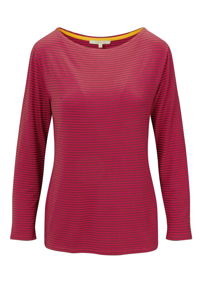 Tori Long Sleeve Top Little Sumo Stripe Pink Dark Red