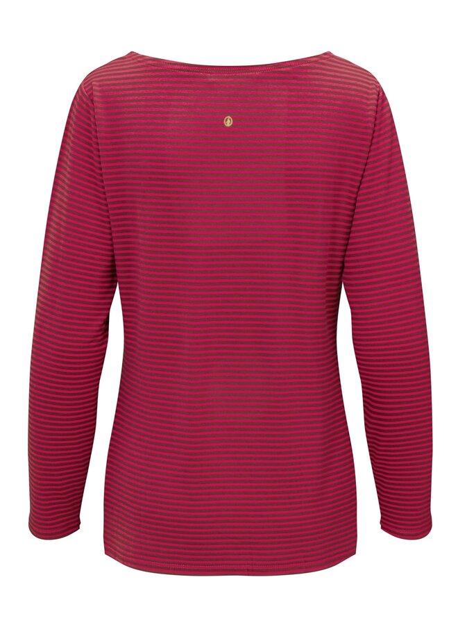 Tori Long Sleeve Top Little Sumo Stripe Pink Dark Red