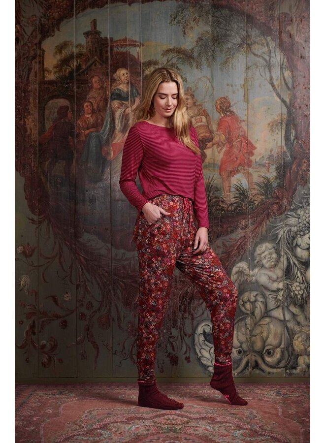 Tori Long Sleeve Top Little Sumo Stripe Pink Dark Red