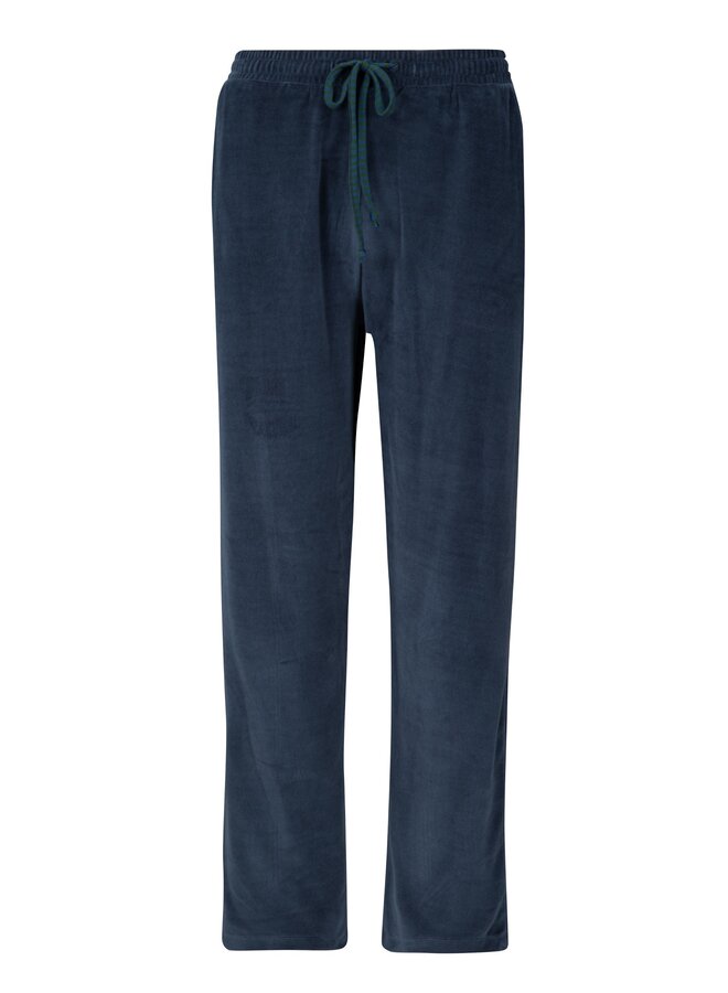 Beau Long Trousers Nicky Velvet Solid Color Dark Blue