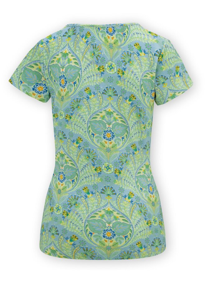 Tilly Short Sleeve Top Alba Blue Green