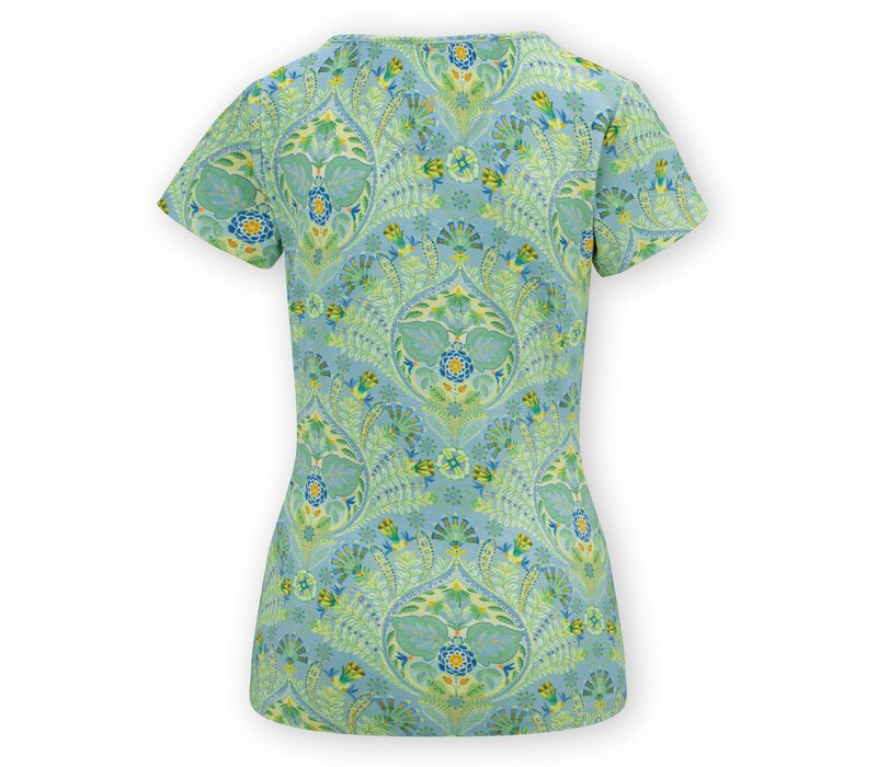 Tilly Short Sleeve Top Alba Blue Green