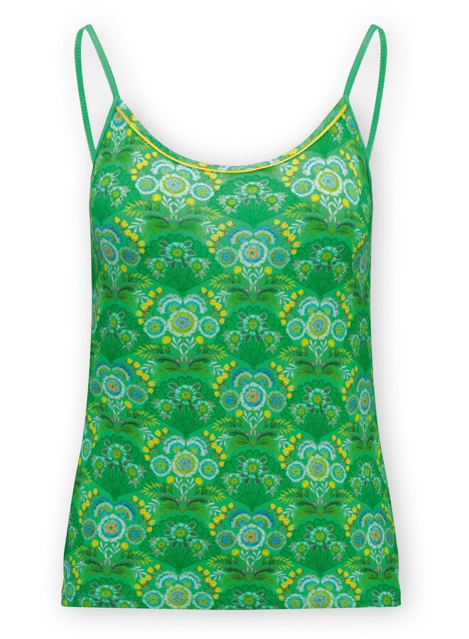 Selina Sleeveless Top Fiesta de Flamencos Green