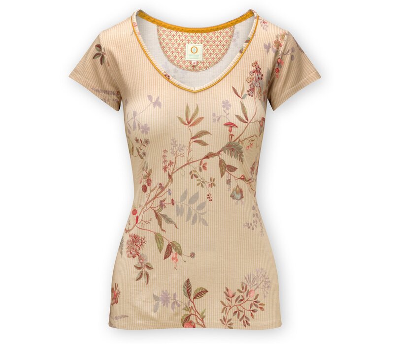 Tilly Short Sleeve Top Amor de Dios Sand