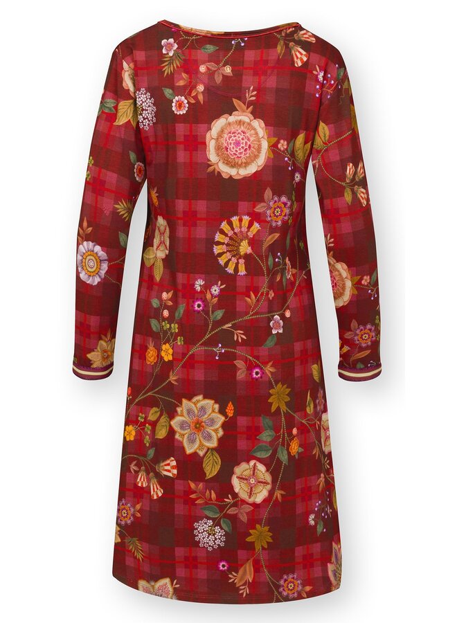 Danai Long Sleeve Nightdress Flores Felices Red XS