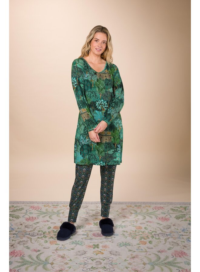 Dana Long Sleeve Nightdress Jardin de Noche Blue XS