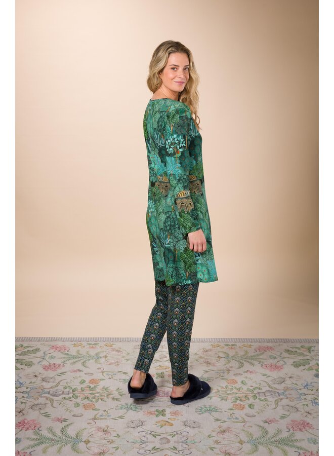 Dana Long Sleeve Nightdress Jardin de Noche Blue XS