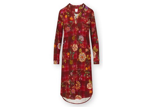 Pip Studio Diogo Long Sleeve Nightdress Flores Felices Red