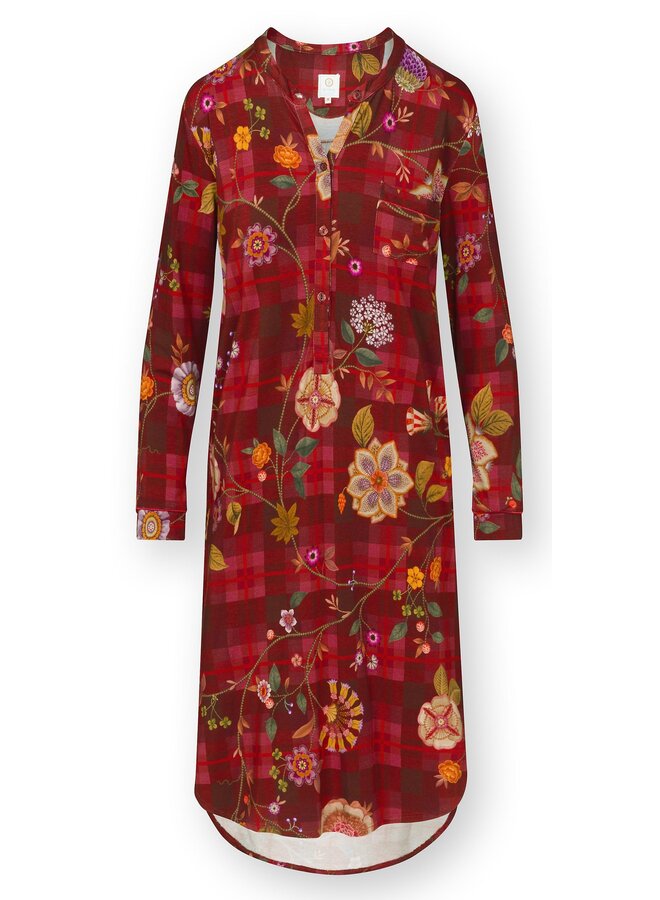 Diogo Long Sleeve Nightdress Flores Felices Red