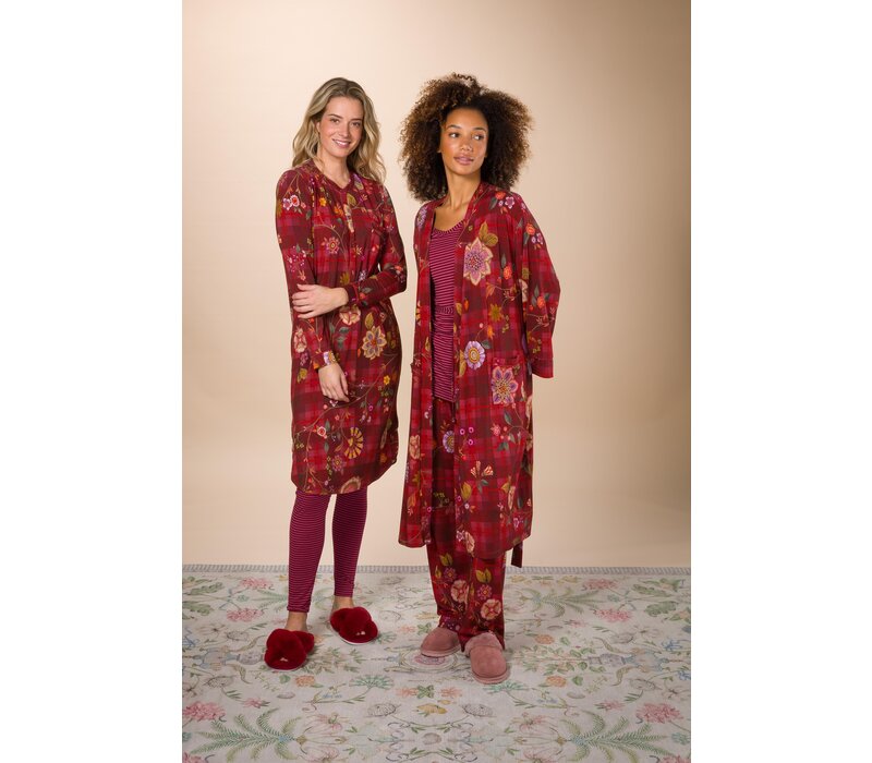 Diogo Long Sleeve Nightdress Flores Felices Red XS