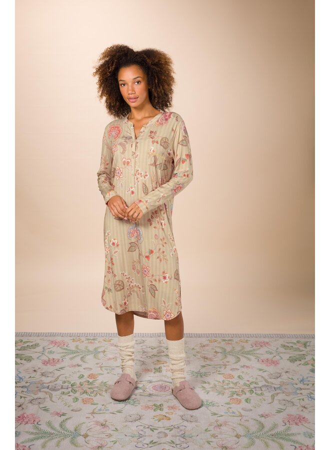 Diogo Long Sleeve Nightdress Buenas Noches Sand XS
