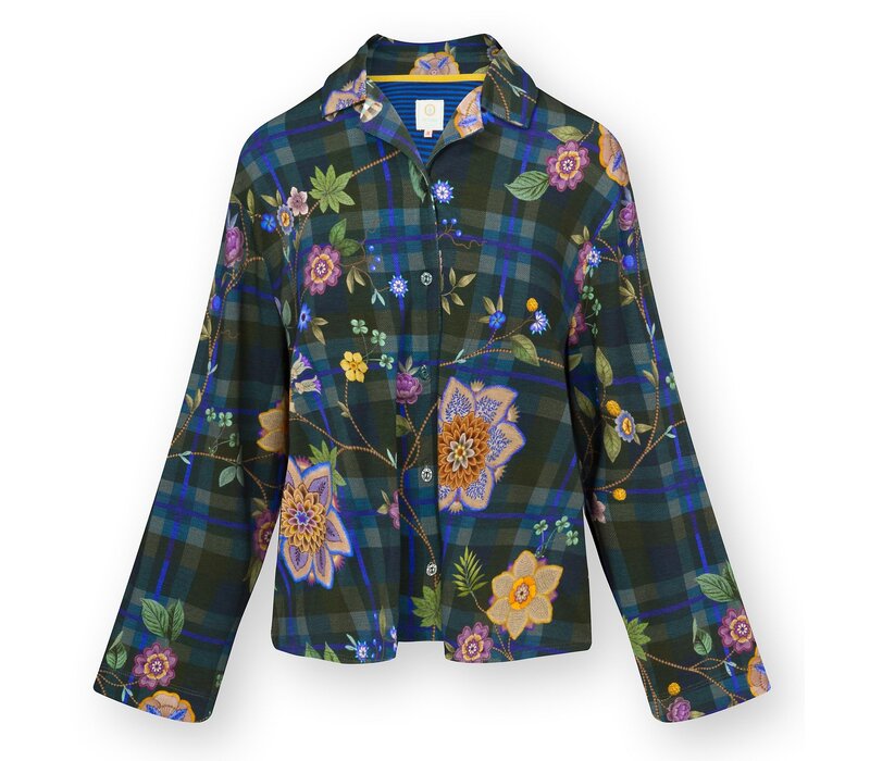 Faye Long Sleeve Top Flores Felices Dark Blue XS