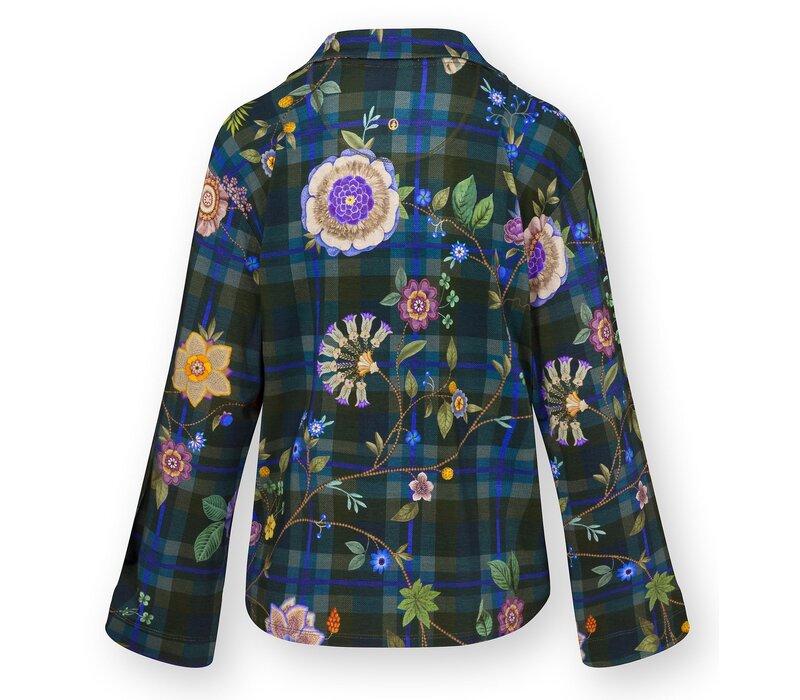 Faye Long Sleeve Top Flores Felices Dark Blue XS