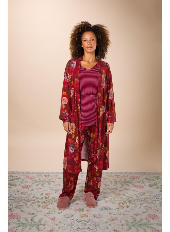 Naomi Kimono Flores Felices Red XS